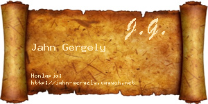 Jahn Gergely névjegykártya